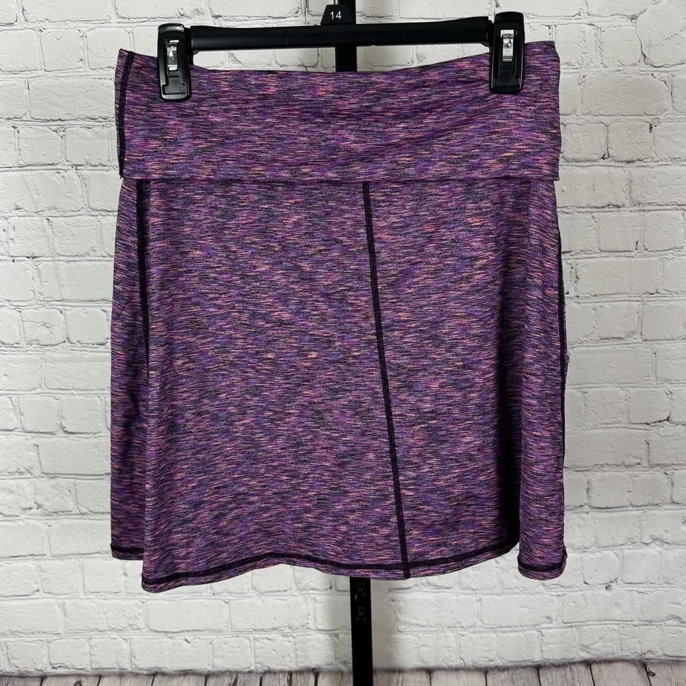Prana Leanne A-line Foldover Athletic Skirt Purple Space Dye Size Small